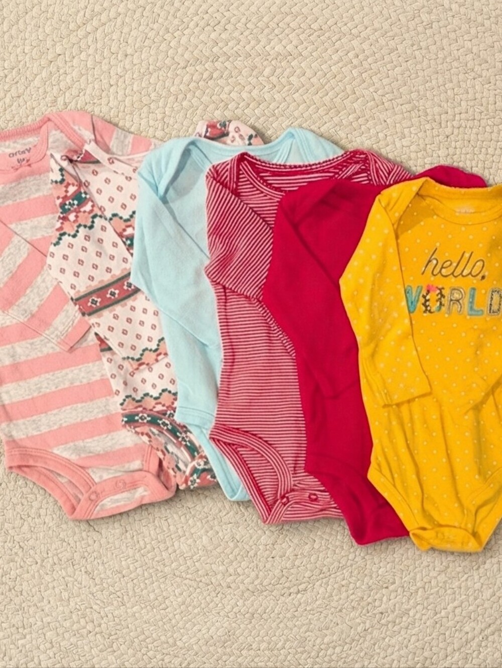 Carter's 6M Kids One Pieces Set - Pink, Blue, Red, Yellow